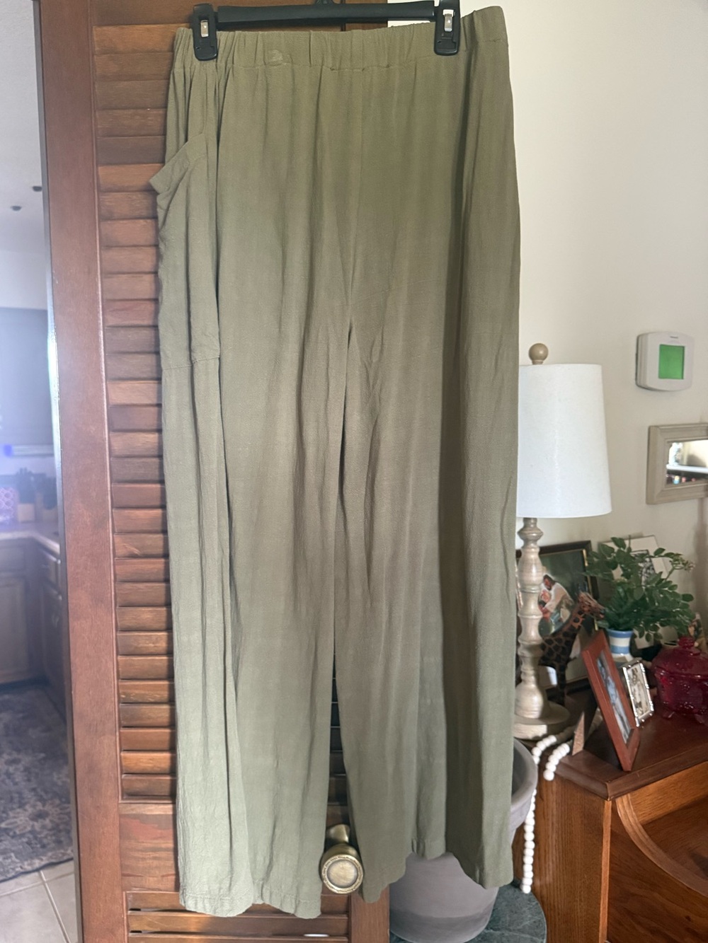 Three Bird Nest Olive Green Wide Leg Pull-On Pants